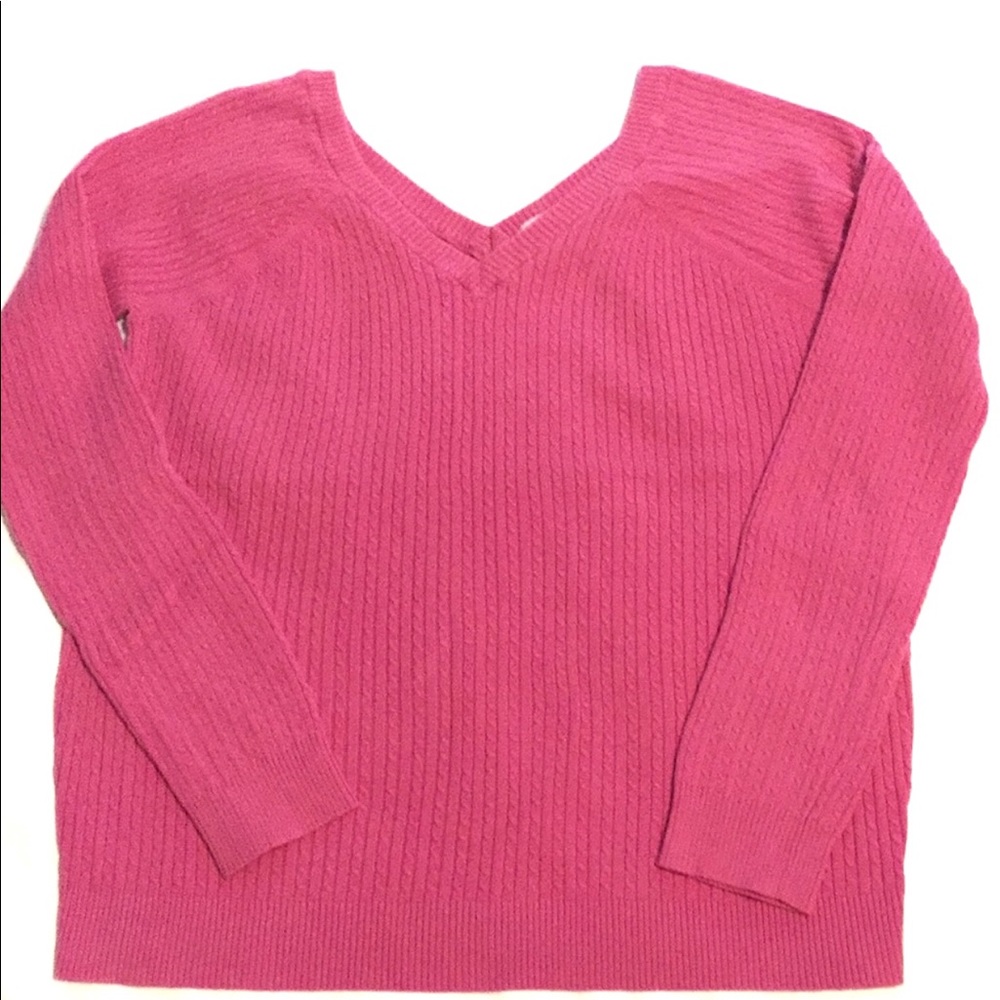 OLD NAVY Sweater Cable Knit Stretchy Pink EUC